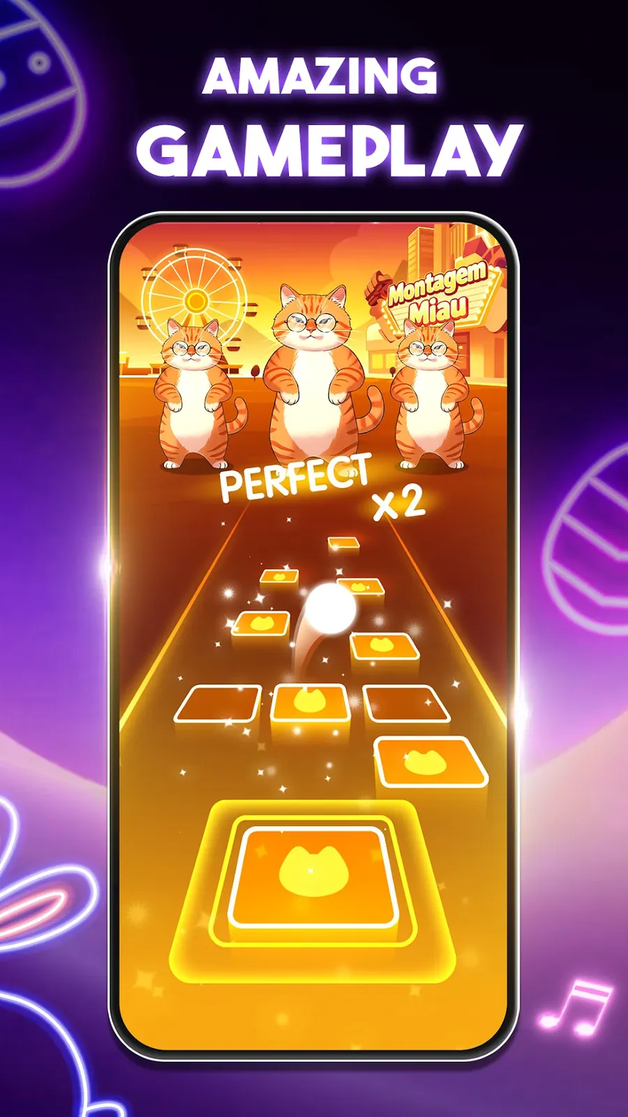 Στιγμιότυπο 2 από το παιχνίδι Tiles Hop Music & Ball Game